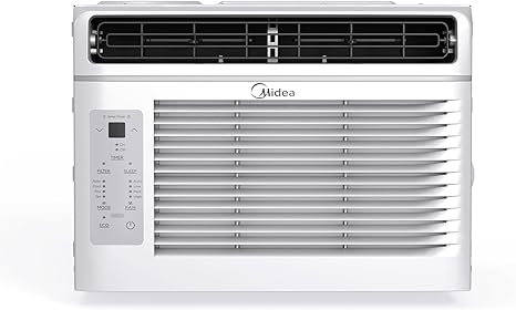 Midea MAW05R1JWT-B Electronic 5K 5,000 BTU, 3-in-1 Fan/Dehumidifier Window AC Unit, Easycool Air Conditioner with Remote Control, Cools up to 150 Sq. Ft, Fits Bedroom, Study, Office, White