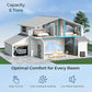 COSTWAY 5 Ton Ducted Central Air Conditioner Heat Pump System, 60000 BTU Inverter Split AC with Multi-Position Air Handler Unit, 208/230V, 17 SEER2, Work in 5℉-125℉ (60000BTU, 208-230V, 17 SEER2)